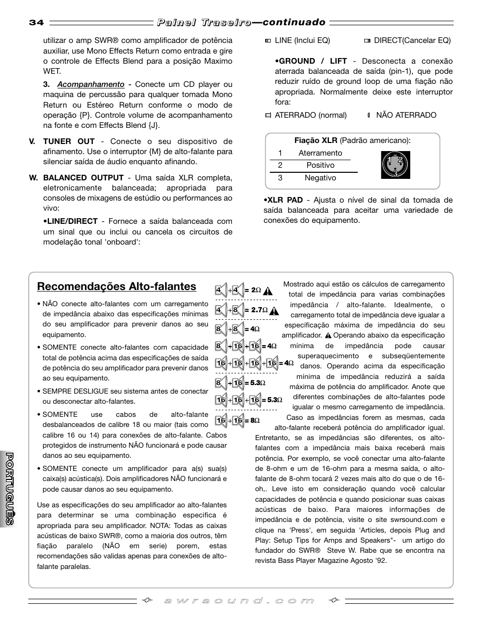 Recomendações alto-falantes | SMc Audio SM-500SM-500 User Manual | Page 34 / 44