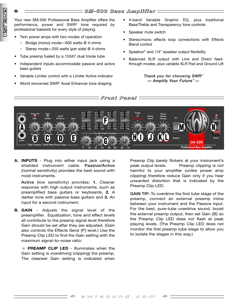 SMc Audio SM-500SM-500 User Manual | Page 6 / 44