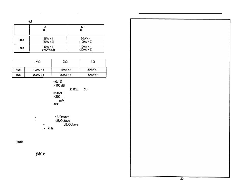 Crossover specifications, Hawkins bass control, Dimensions d x h) | Soundstream Technologies 405 User Manual | Page 12 / 12