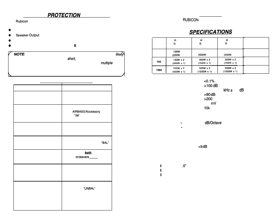 Trident circuitry service, Troubleshooting, Crossover specifications | Hawkins bass control | Soundstream Technologies 1002 User Manual | Page 10 / 10