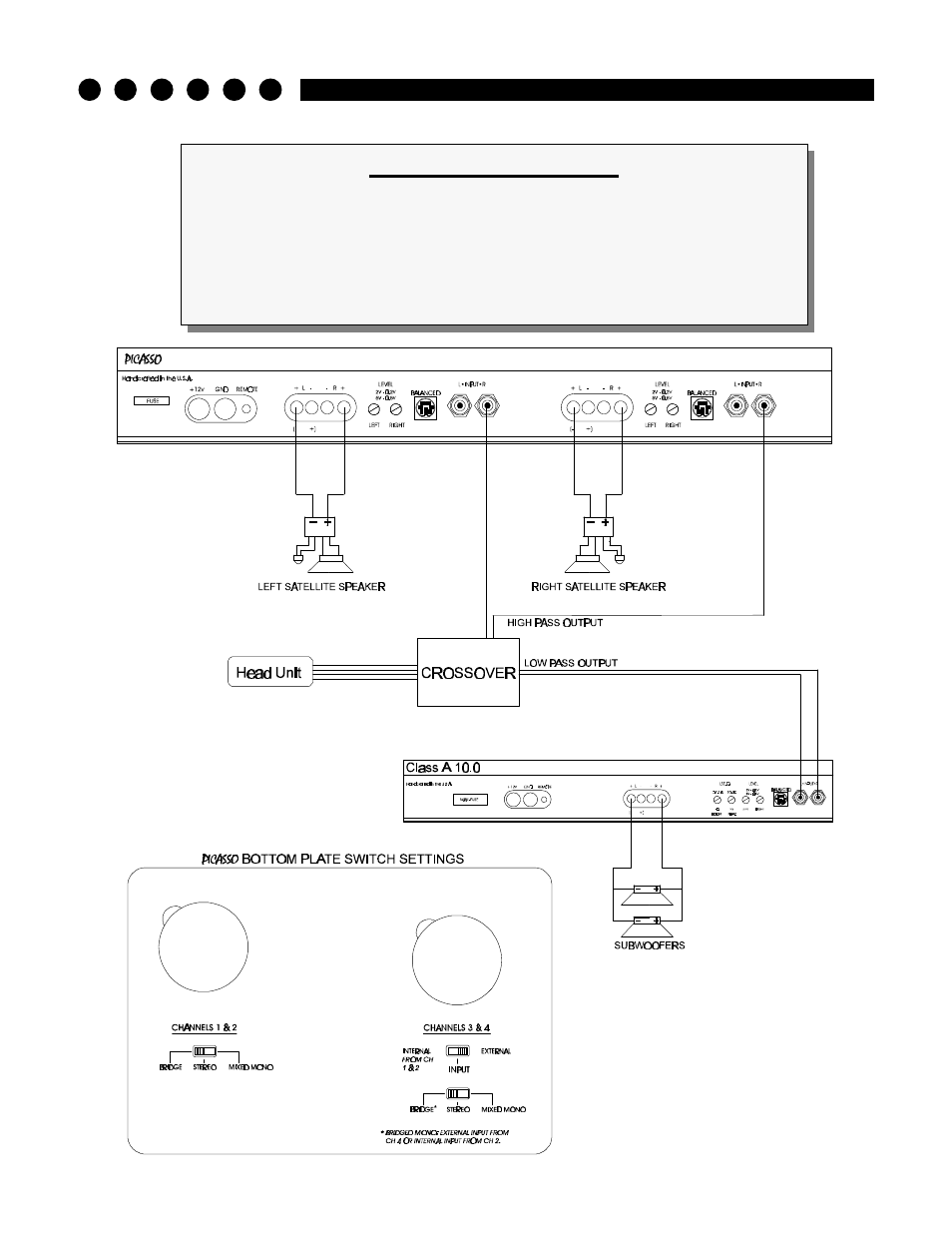 Sample system #4 | Soundstream Technologies PICASSO Stereo Amplifier User Manual | Page 16 / 20
