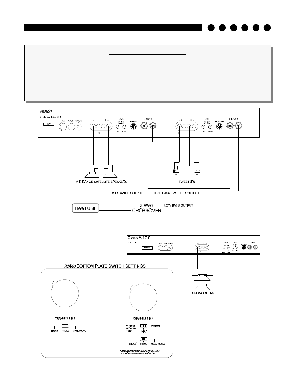 Sample system #5 | Soundstream Technologies PICASSO Stereo Amplifier User Manual | Page 17 / 20