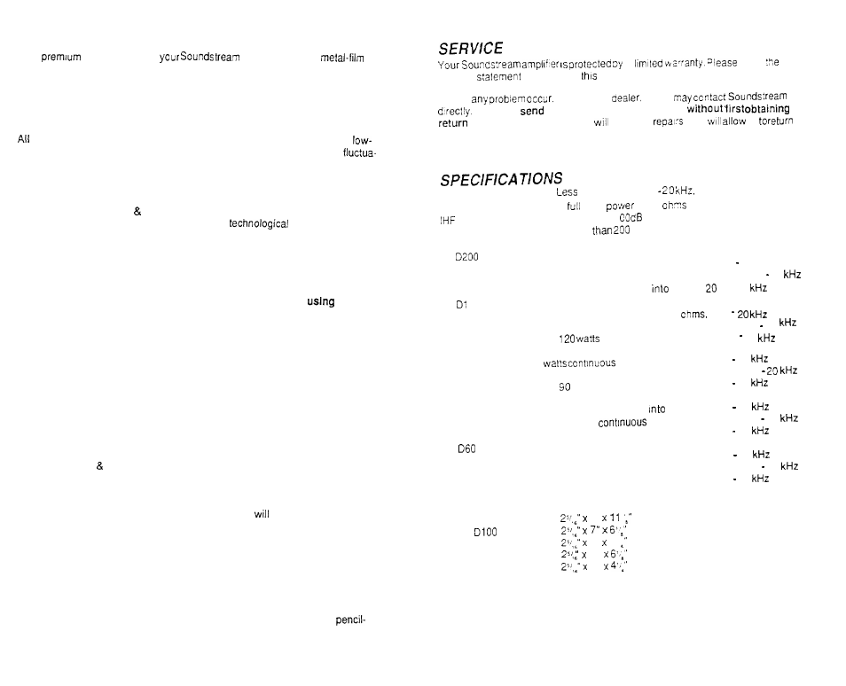 Design features, Installation | Soundstream Technologies D60 User Manual | Page 4 / 4