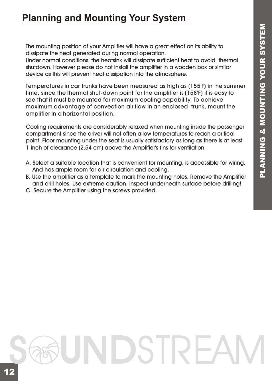 Вк 14, Planning and mounting your system | Soundstream Technologies X3.71 User Manual | Page 14 / 23