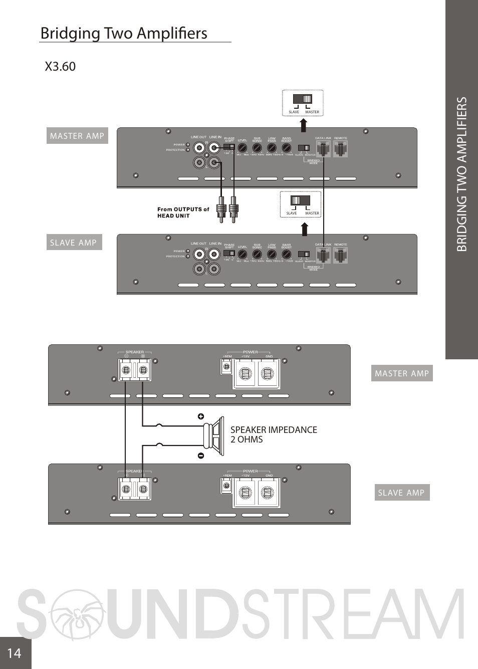 Вк 16, Bridging two amplifiers | Soundstream Technologies X3.71 User Manual | Page 16 / 23