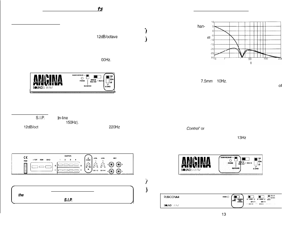 Crossover adiustmen hawkins bass control | Soundstream Technologies Angina A4 User Manual | Page 7 / 12