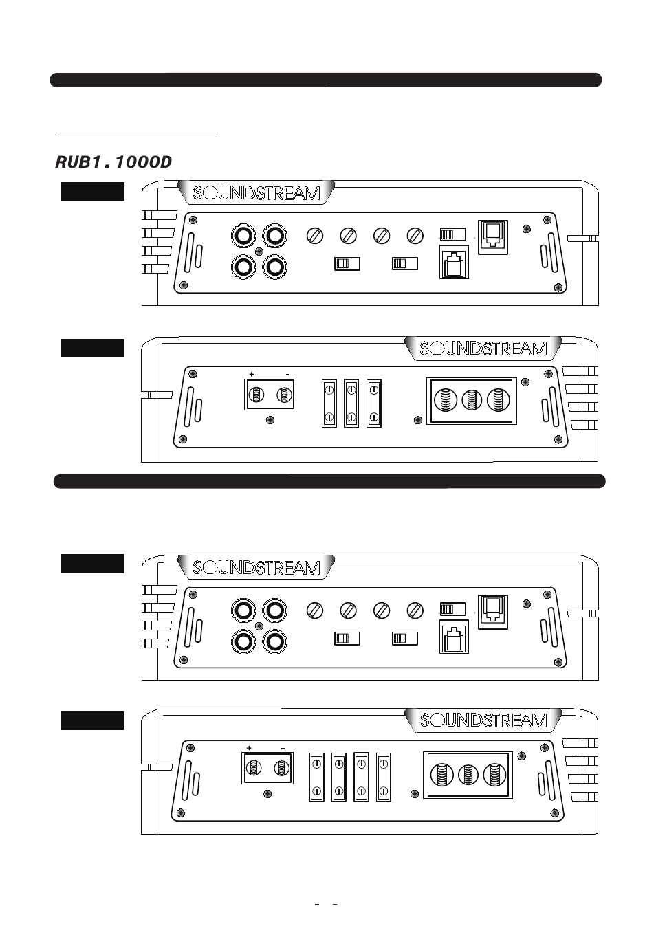 说明书-7.pdf, Panel layout, Lr r l | Left view right view left view right view | Soundstream Technologies RUB1.2500D User Manual | Page 7 / 15