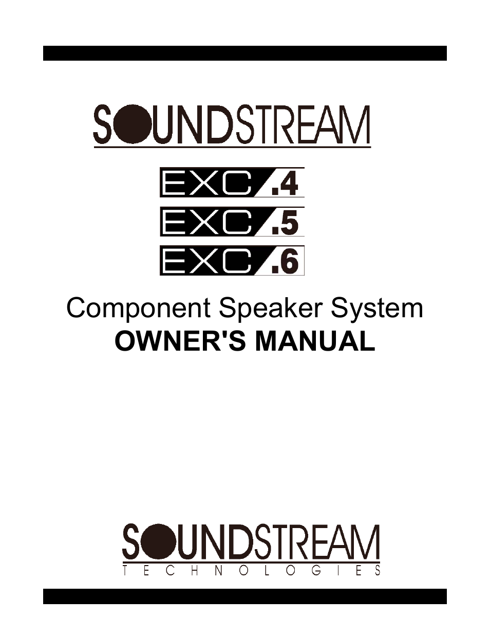 Soundstream Technologies EXC.4 User Manual | 12 pages