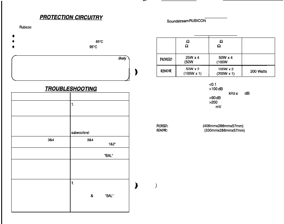 Service, Specifications | Soundstream Technologies Picasso User Manual | Page 10 / 10