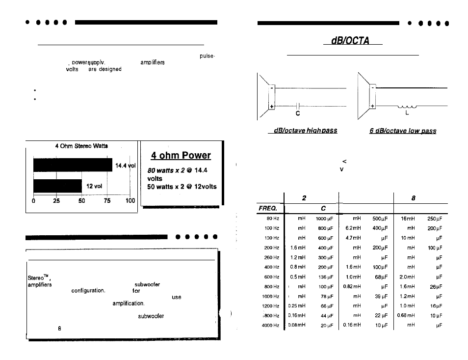 Reference power supply design, 6ve passive crossover chart, Passive and electronic crossovers | Soundstream Technologies 300SX User Manual | Page 4 / 10