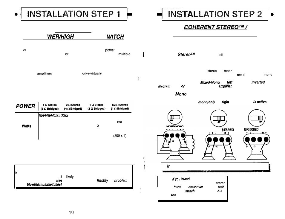 Setting the high po currents, Mixed-mono /bridged mono | Soundstream Technologies 300SX User Manual | Page 6 / 10