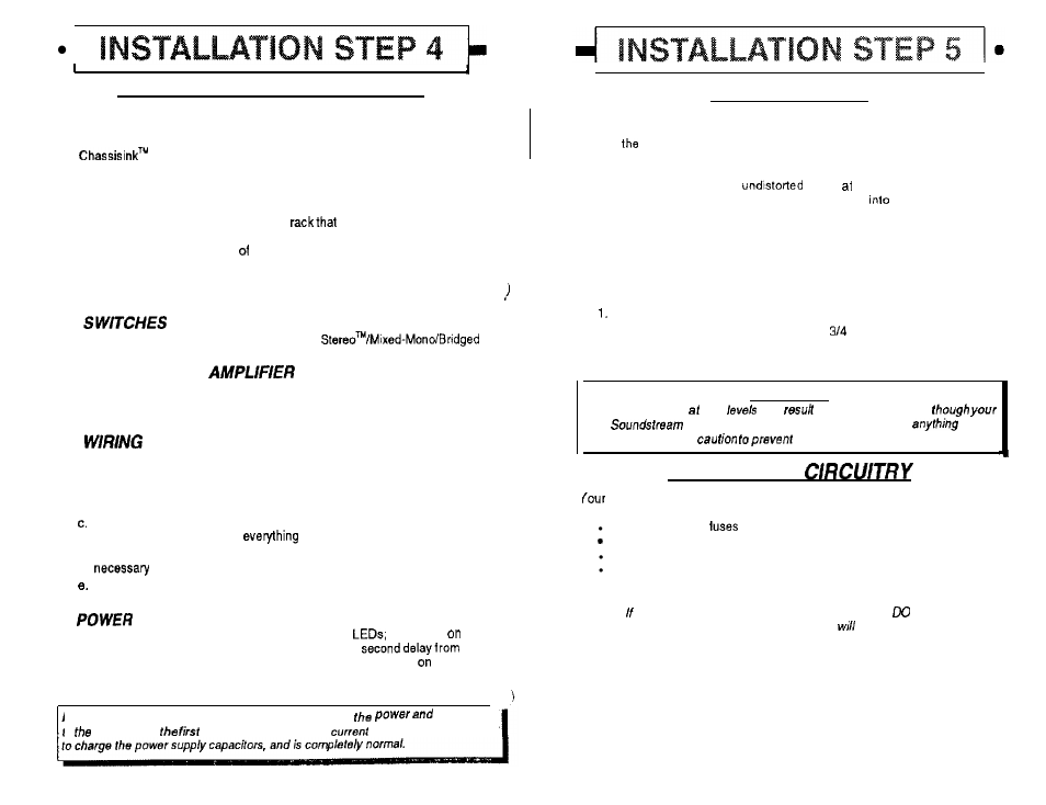 Installation and mounting, Level setting, Protection | Amplifier location, Mounting the a, A. run, Caution | Soundstream Technologies 300SX User Manual | Page 8 / 10