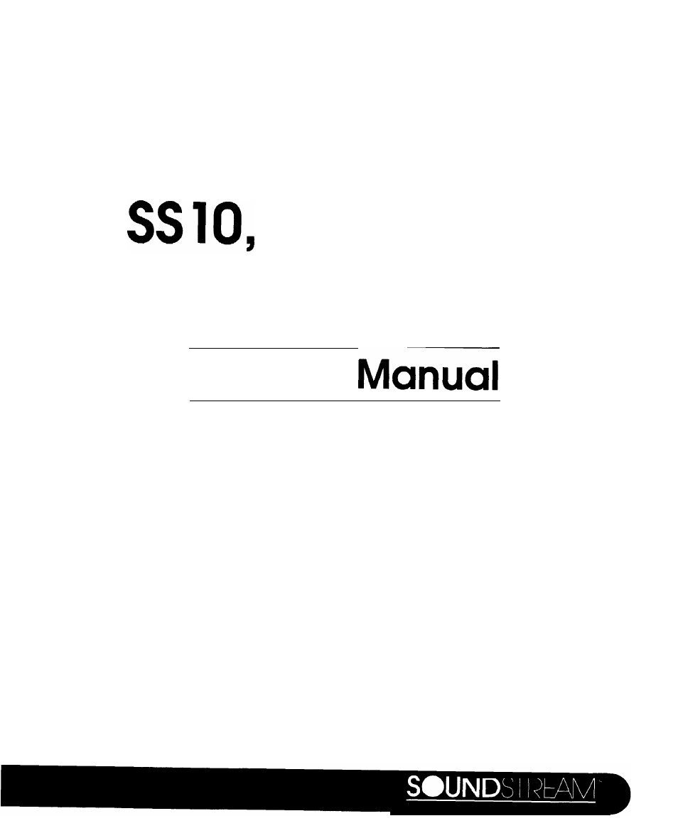 Soundstream Technologies SS12 User Manual | 3 pages