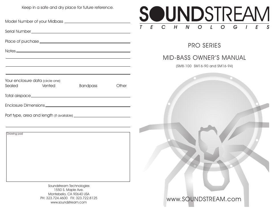 Soundstream Technologies SM16-90 User Manual | 2 pages