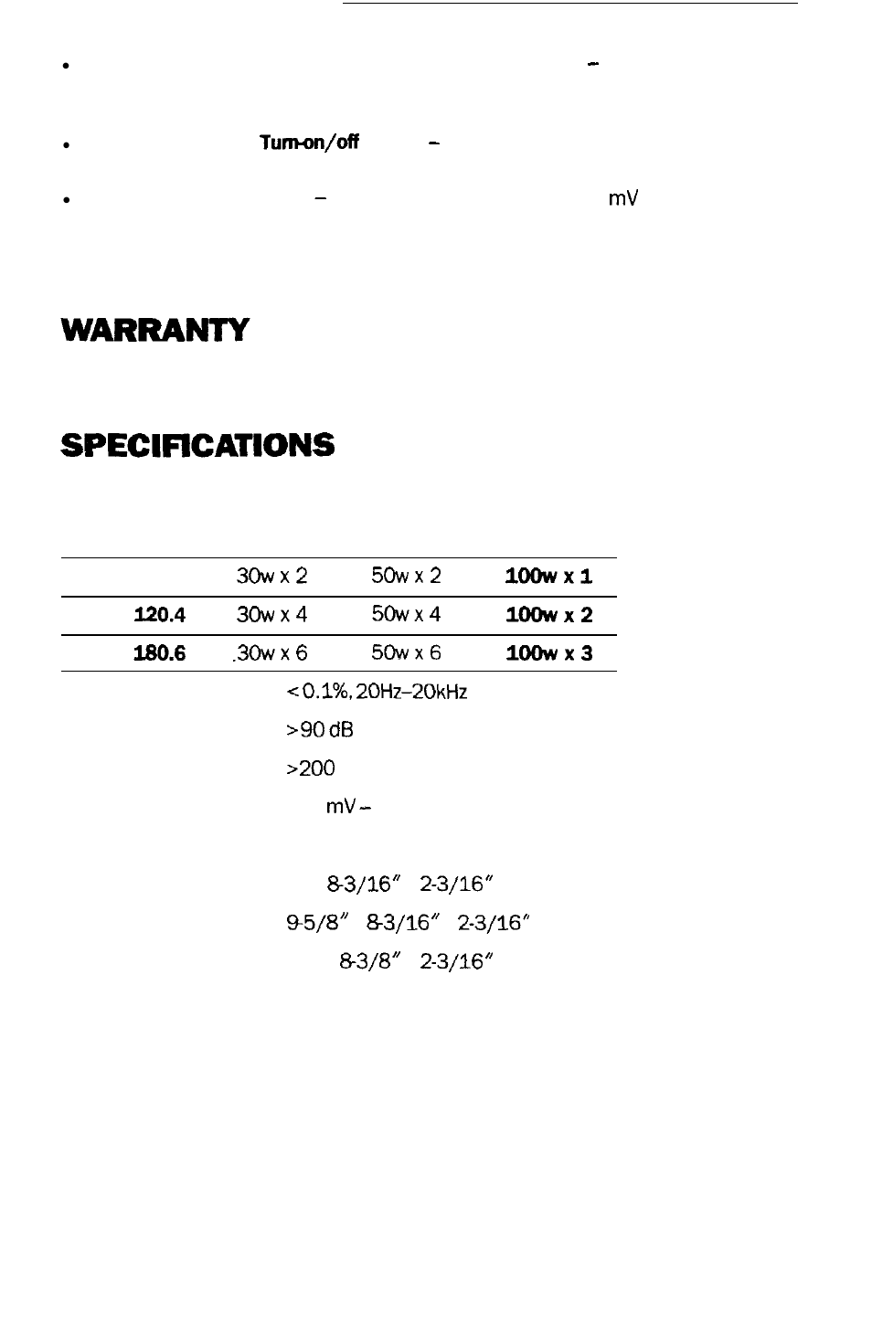 Power output | Soundstream Technologies Granite 120.4 User Manual | Page 3 / 20