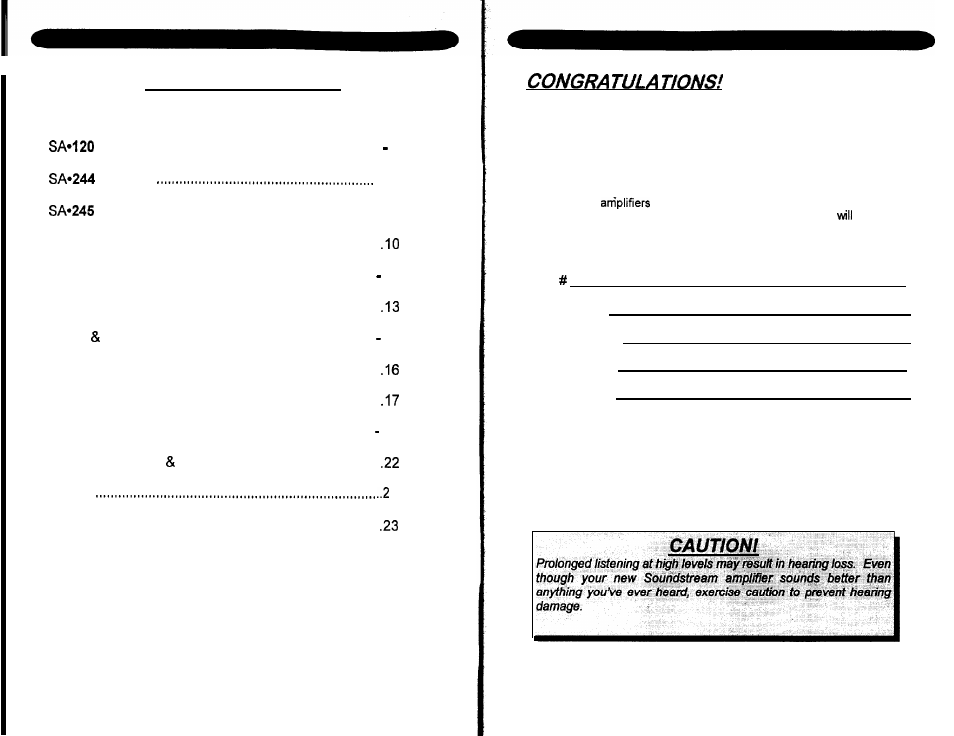 Soundstream Technologies SA.244 User Manual | Page 2 / 13