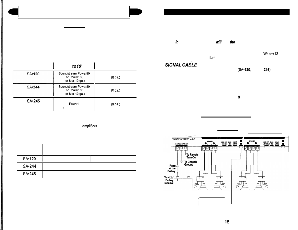 Installation step 3, Wiring, Wiring diagram | Soundstream Technologies SA.244 User Manual | Page 8 / 13