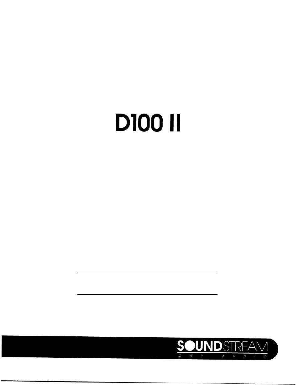 Soundstream Technologies D60 II User Manual | 7 pages