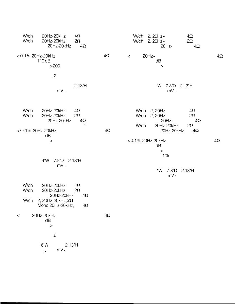 Specifications, Class a-5011 | Soundstream Technologies D60 II User Manual | Page 7 / 7