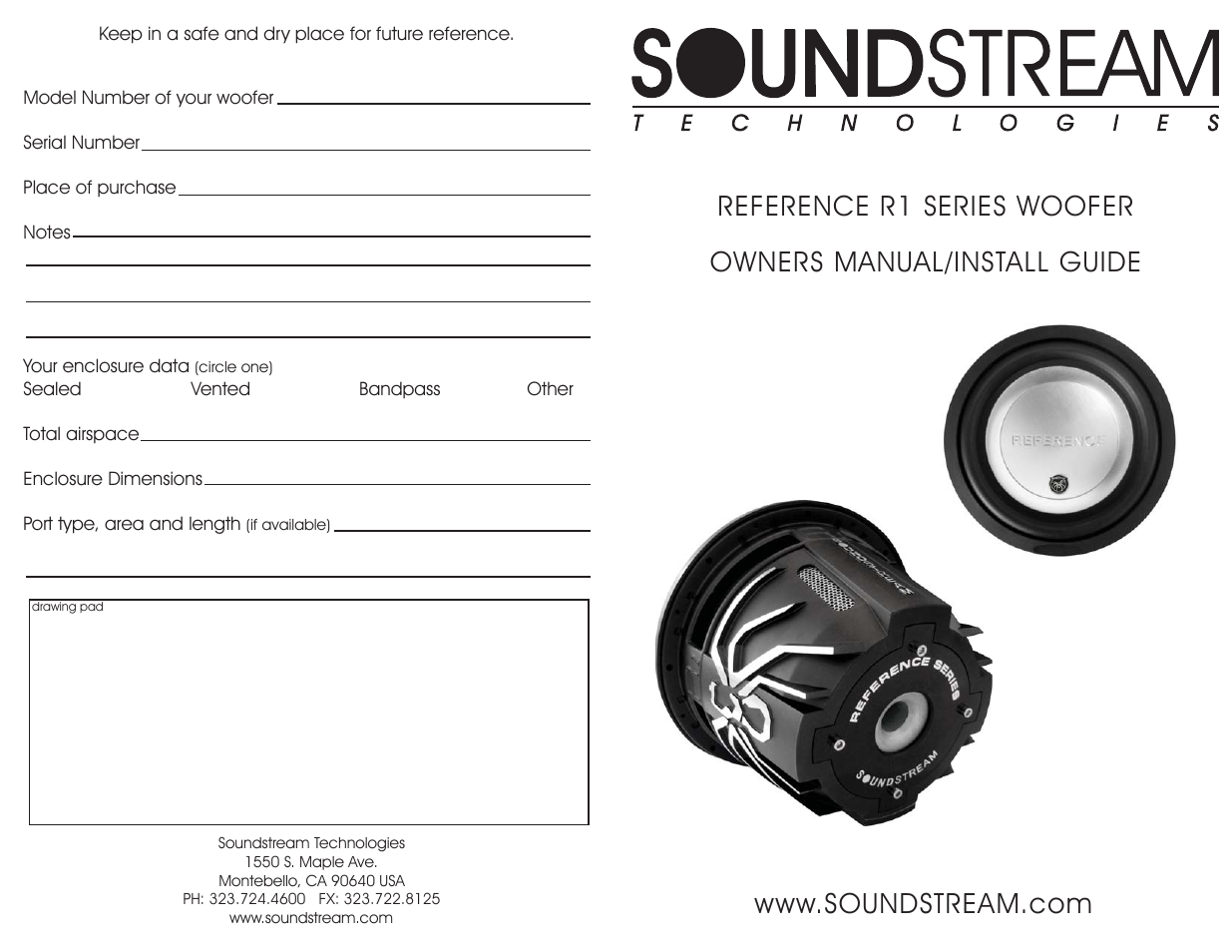 Soundstream Technologies woofer User Manual | 2 pages