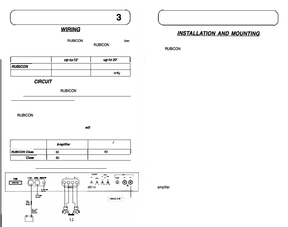 Installation step, Installation step 4, Sample wiring diagram | Breakers and fuses, Power | Soundstream Technologies RUBICON Class A 5.2 102 User Manual | Page 7 / 8