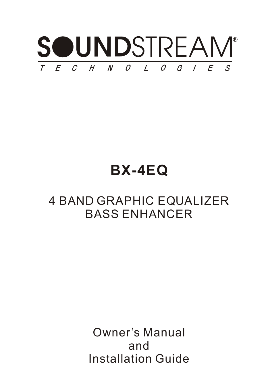 Soundstream Technologies BX-4EQ User Manual | 7 pages