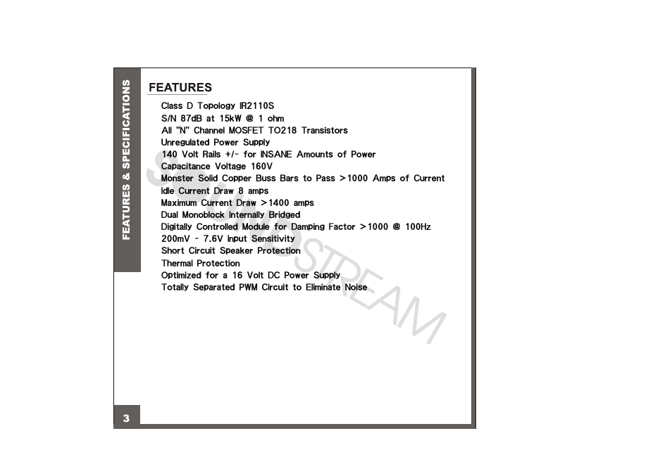Feature | Soundstream Technologies XXX-15000D User Manual | Page 4 / 13