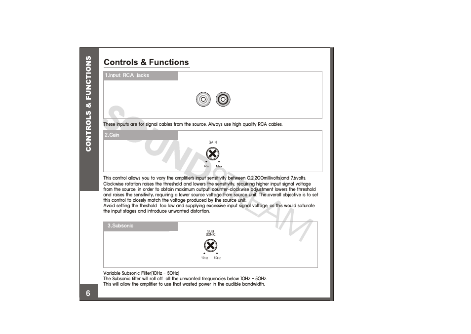 Controls&function | Soundstream Technologies XXX-15000D User Manual | Page 7 / 13