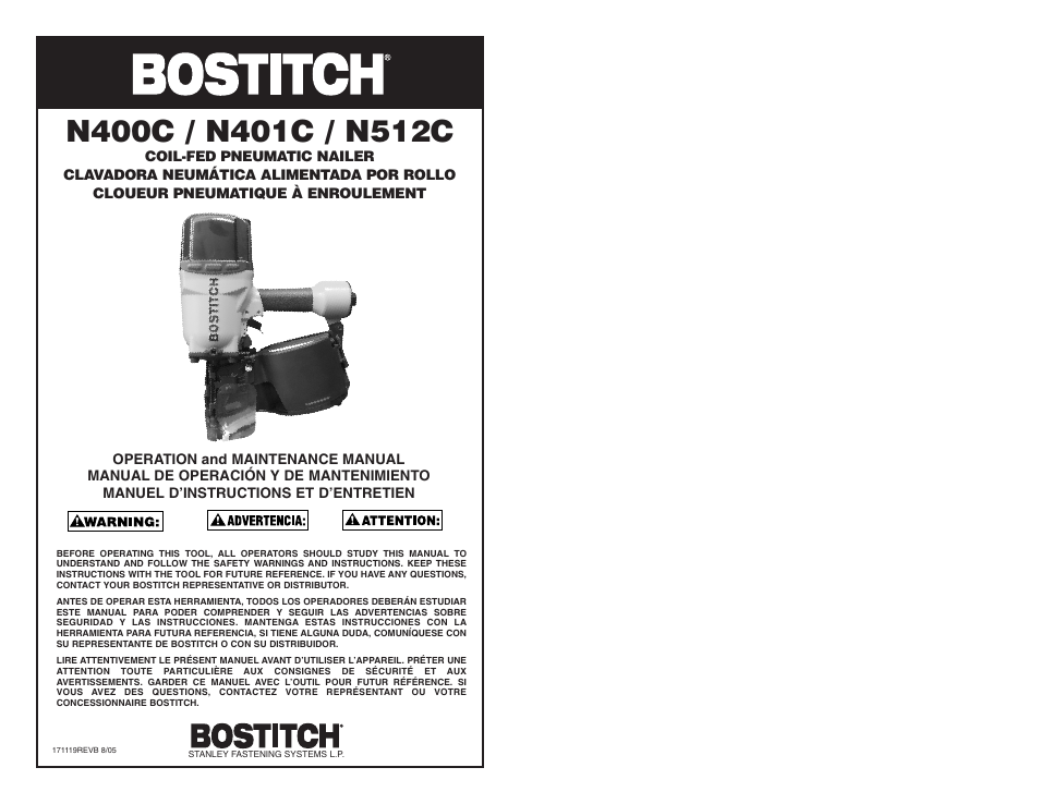 Bostitch N400C User Manual | 16 pages