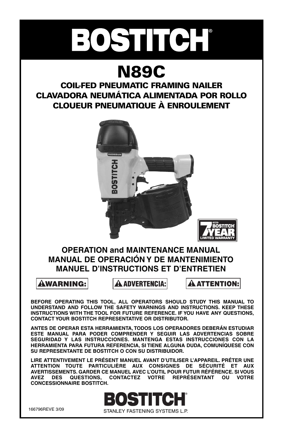 Bostitch N89C User Manual | 32 pages