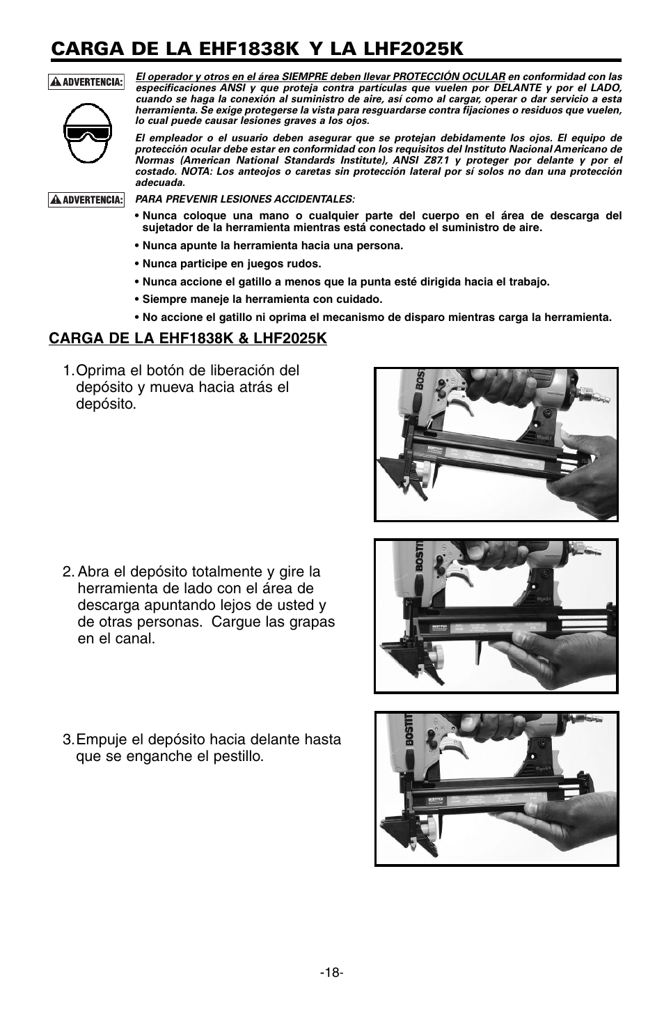 Bostitch EHF1838K User Manual | Page 18 / 34