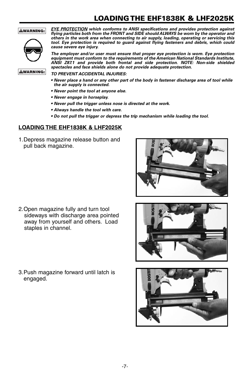 Bostitch EHF1838K User Manual | Page 7 / 34