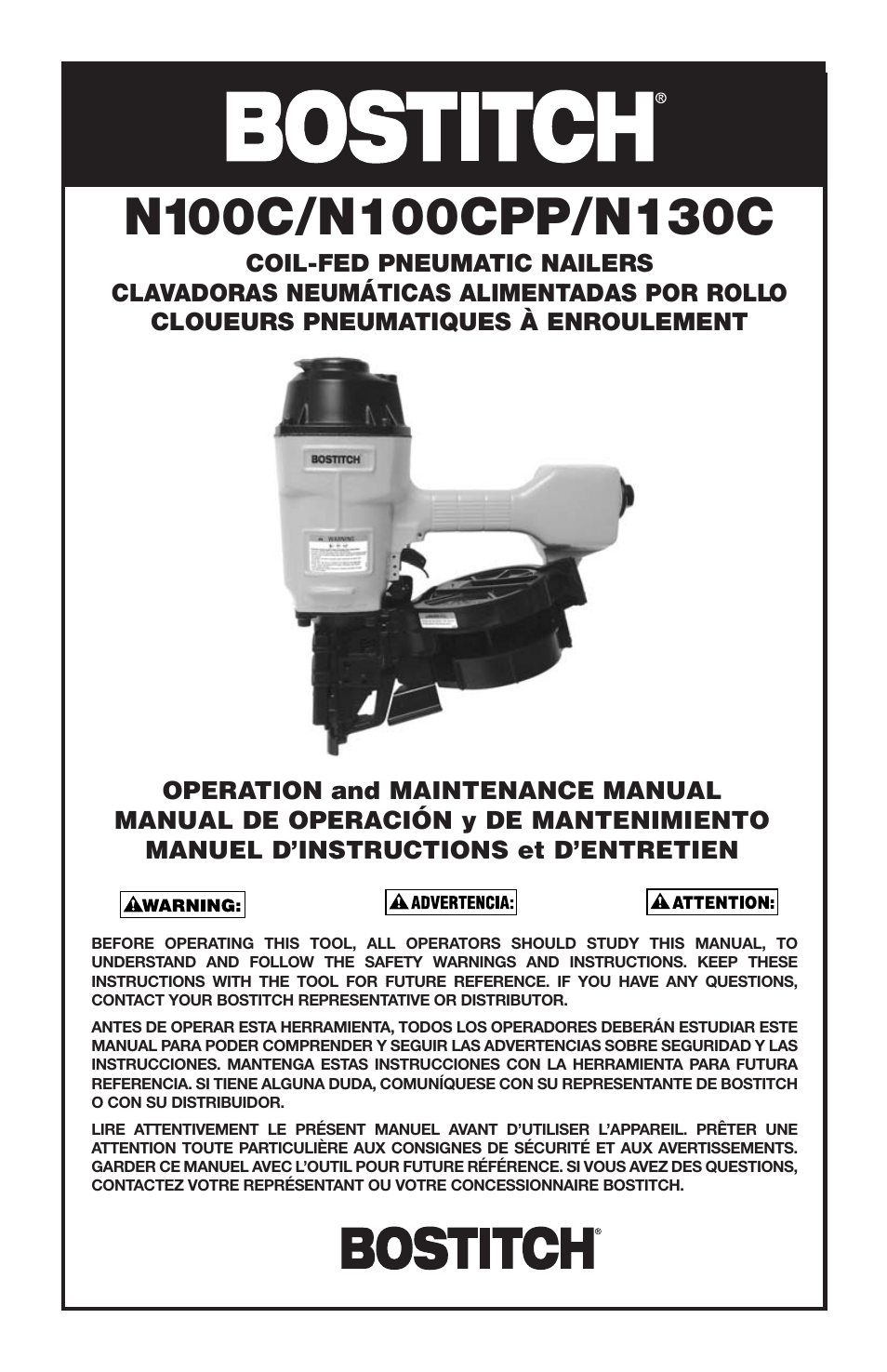 Bostitch N100CPP User Manual | 32 pages