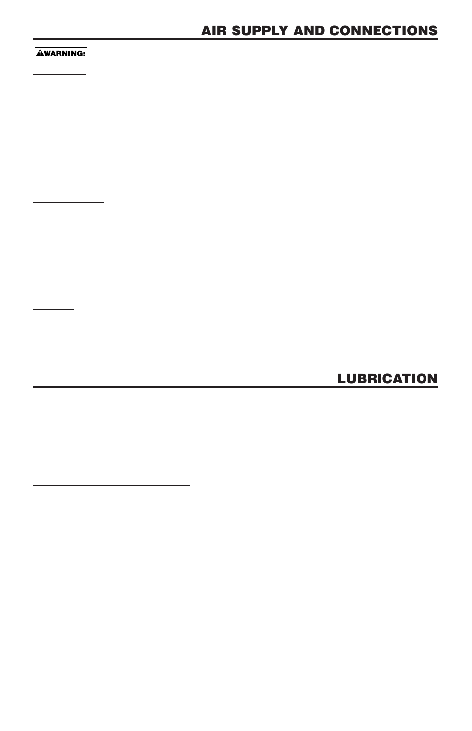 Air supply and connections, Lubrication | Bostitch N100CPP User Manual | Page 5 / 32