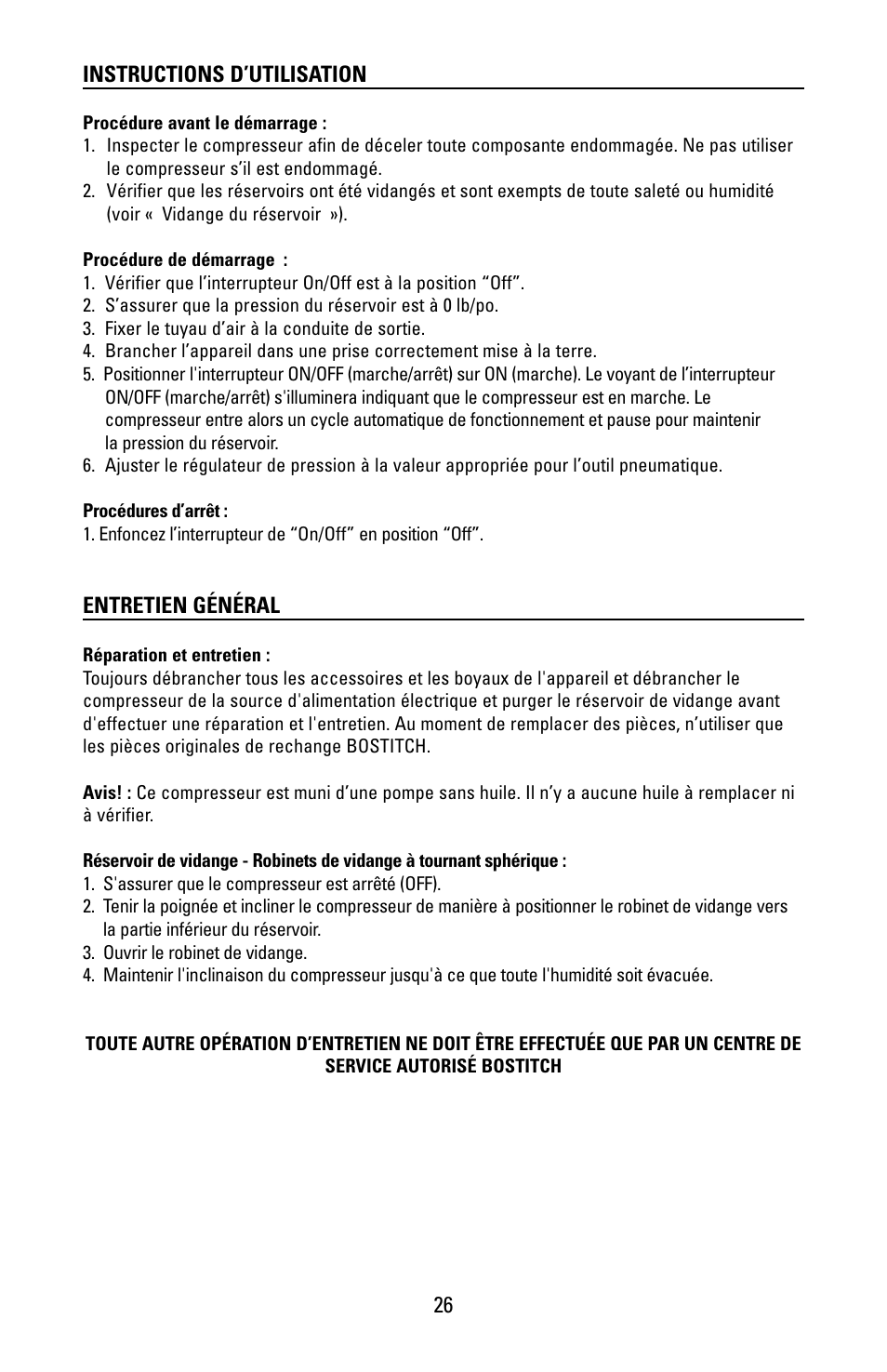 Bostitch CAP1512-OF User Manual | Page 26 / 28