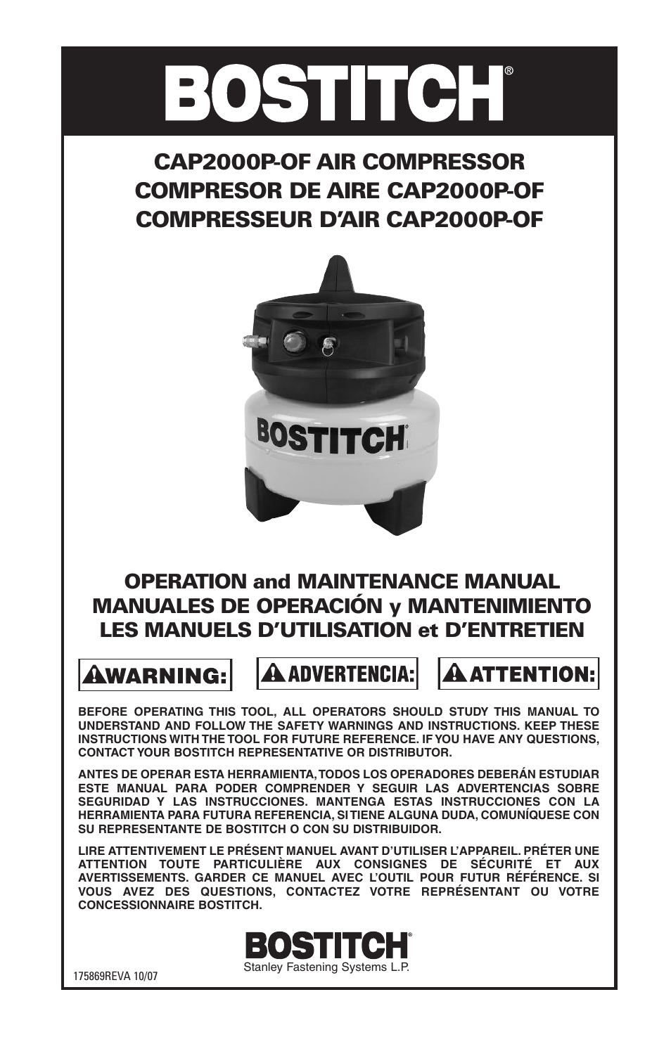 Bostitch CAP2000P-OF User Manual | 32 pages