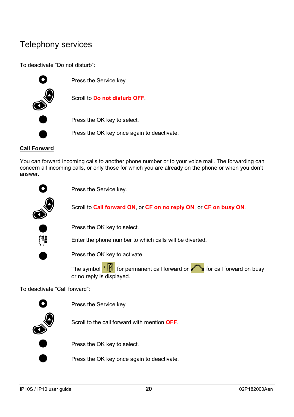 Telephony services | Swiss Diamond IP10S User Manual | Page 21 / 43