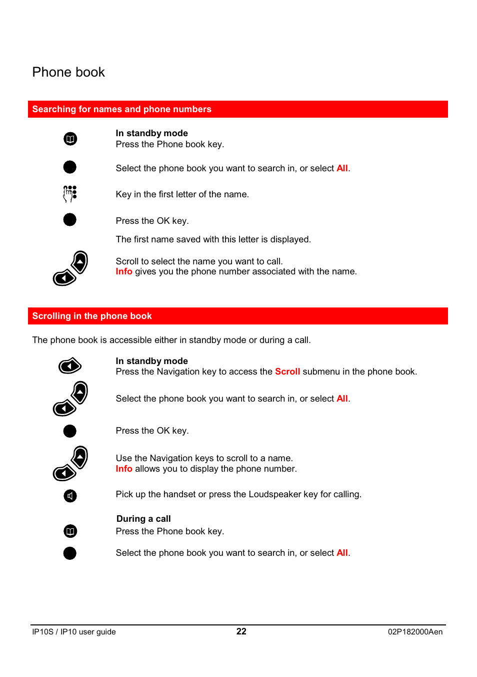 Phone book | Swiss Diamond IP10S User Manual | Page 23 / 43