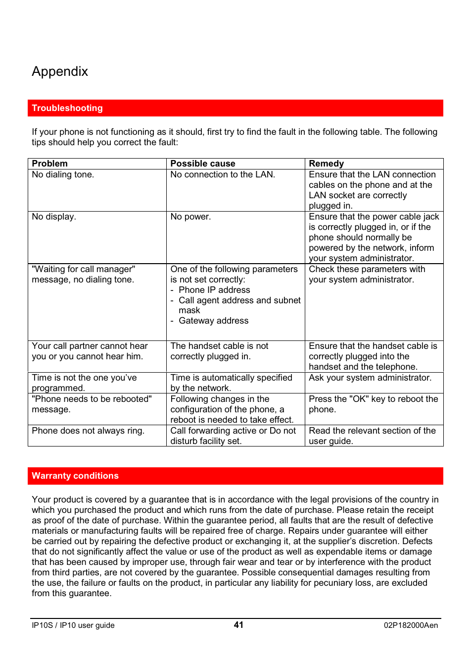 Appendix | Swiss Diamond IP10S User Manual | Page 42 / 43