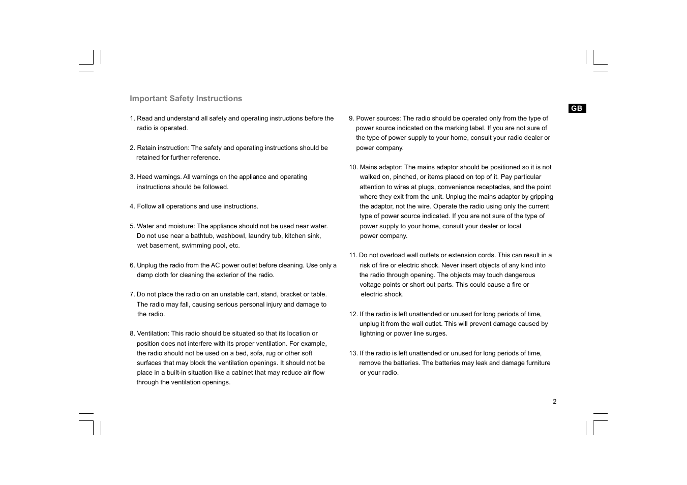 Sangean DCR-200 User Manual | Page 3 / 40