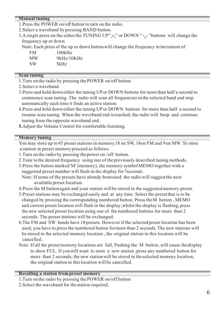 Sangean ATS-404 User Manual | Page 6 / 10
