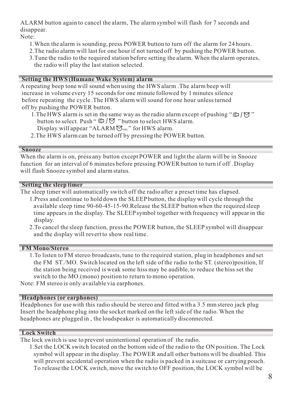 Sangean ATS-404 User Manual | Page 8 / 10