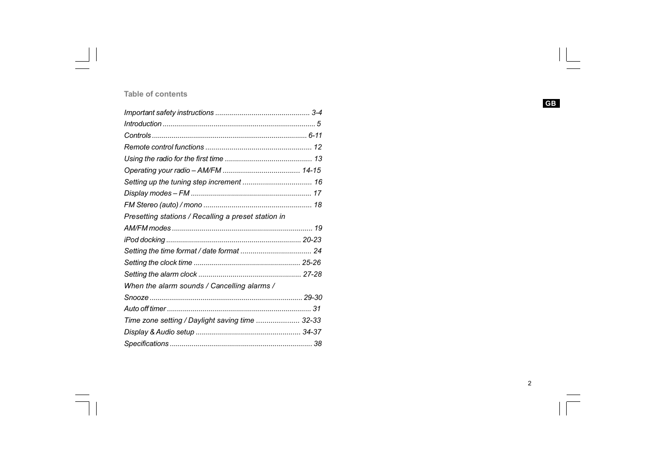 Sangean RCR-10 User Manual | Page 3 / 191