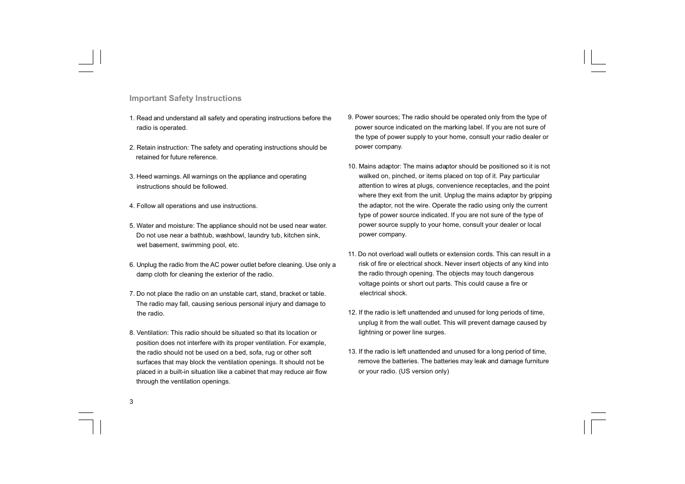 Sangean RCR-10 User Manual | Page 4 / 191