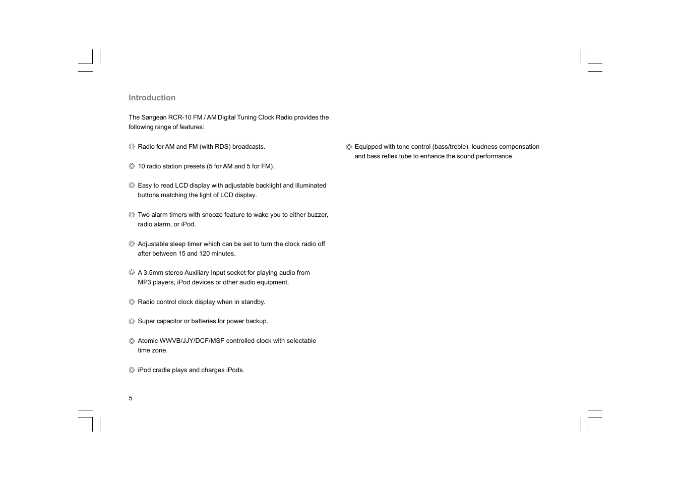 Sangean RCR-10 User Manual | Page 6 / 191
