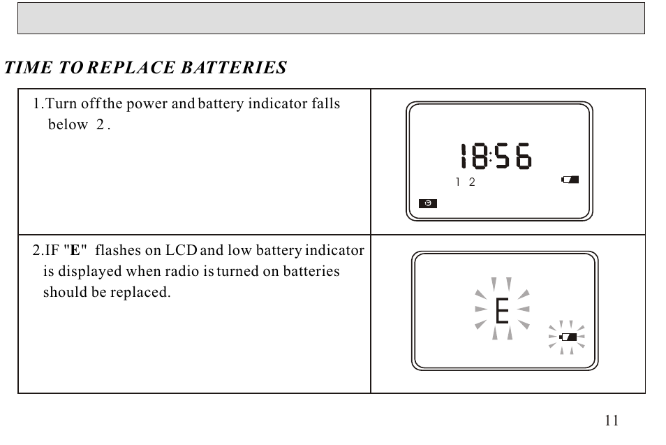 Time to replace batteries | Sangean ATS-606A User Manual | Page 12 / 67