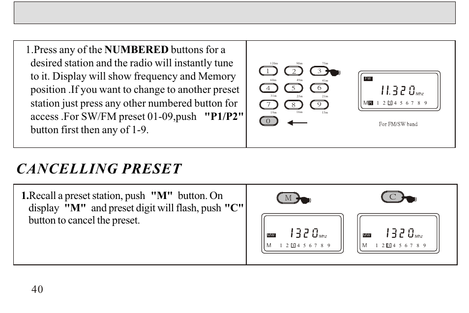 Cancelling preset | Sangean ATS-606A User Manual | Page 41 / 67