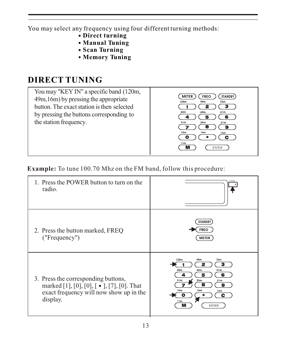 Direct tuning | Sangean SANGEAN ATS-808A User Manual | Page 13 / 28