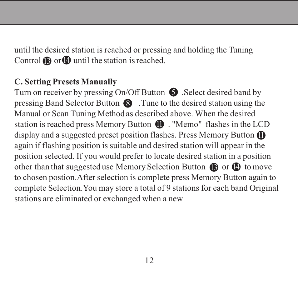 Sangean DT-300/DT-300V User Manual | Page 12 / 17