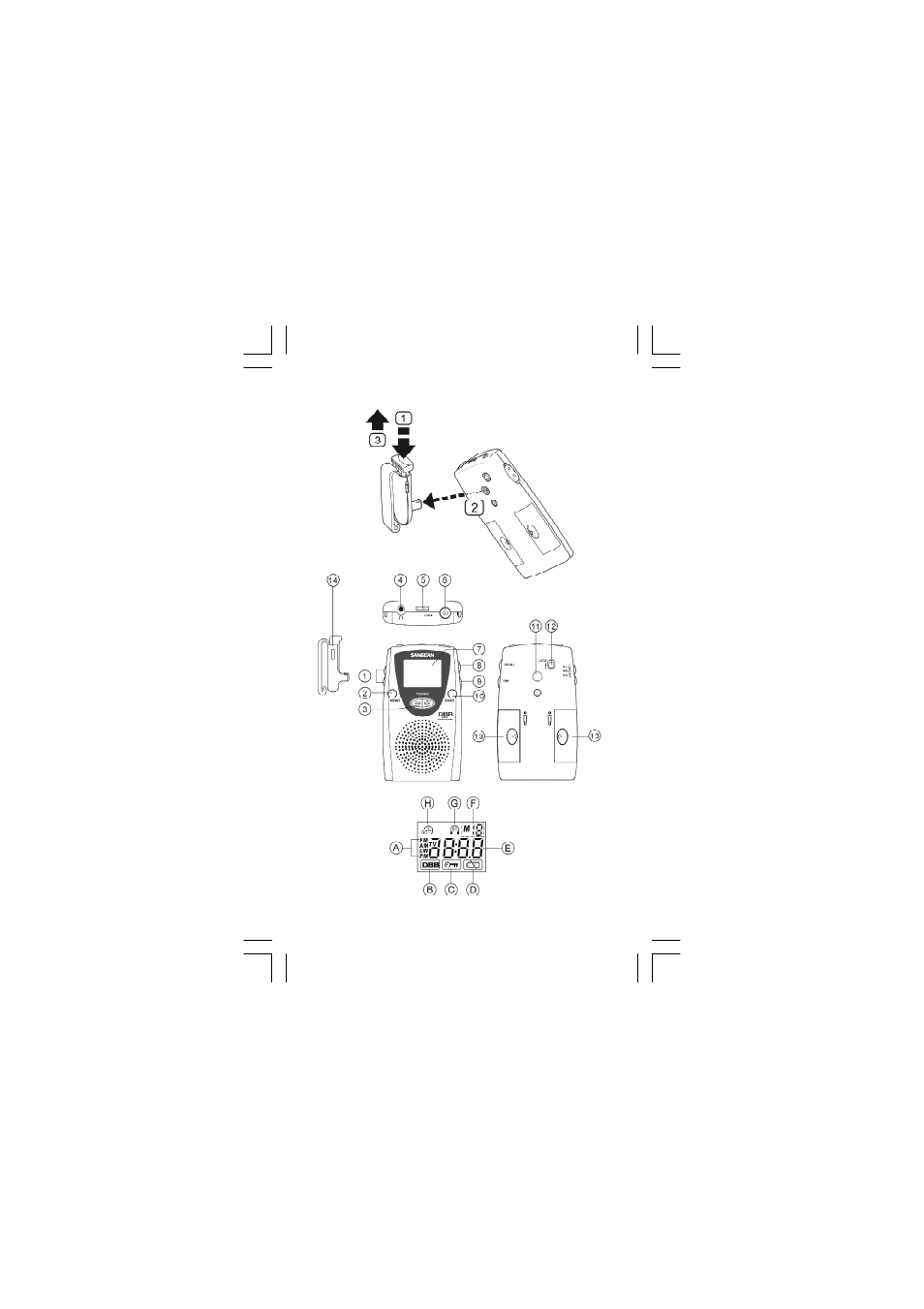 Control diagram | Sangean Sangean DT-210 User Manual | Page 2 / 59